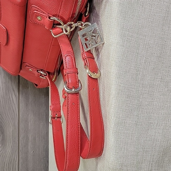 DKNY Red/Orange Leather Handbag - Picture 8 of 16